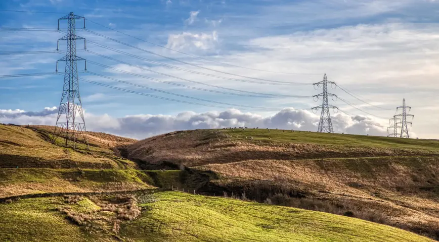 Pylons On Rolling Hills 